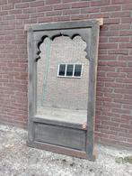 Brocante teakhouten spiegel 154x93cm nu €120, Huis en Inrichting, Woonaccessoires | Spiegels, Ophalen, ., Zo goed als nieuw, .