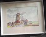 Aquarel Aarlanderveen uit 1972,, Minder dan 50 cm, Gebruikt, Ophalen of Verzenden, Schilderij