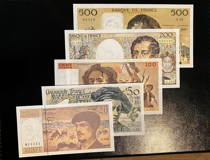 Super mooie set franse francs biljetten !!, Postzegels en Munten, Bankbiljetten | Europa | Niet-Eurobiljetten, Frankrijk, Ophalen of Verzenden