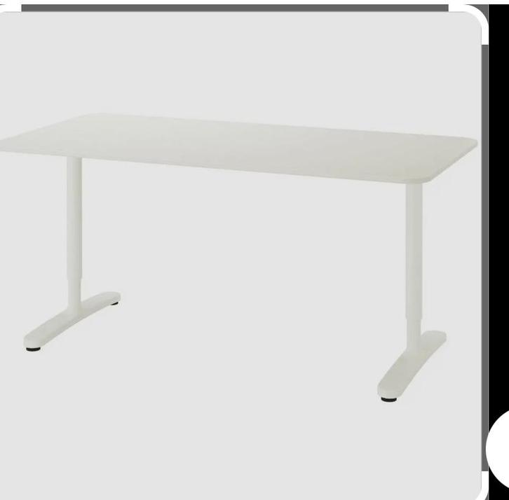 Zit/sta bureau IKEA Bekant (niet elektrisch), Huis en Inrichting, Bureaus, Zo goed als nieuw, In hoogte verstelbaar, Ophalen