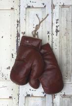 Stoere vintage leren bokshandschoenen, Antiek en Kunst, Verzenden