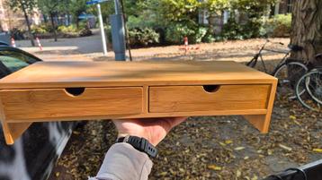 Bamboe monitorstandaard met 2 lades beschikbaar voor biedingen