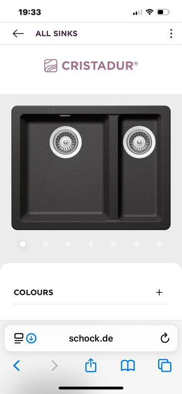 Zwarte spoelbak met 2 bakken (Greenwich N-150) beschikbaar voor biedingen