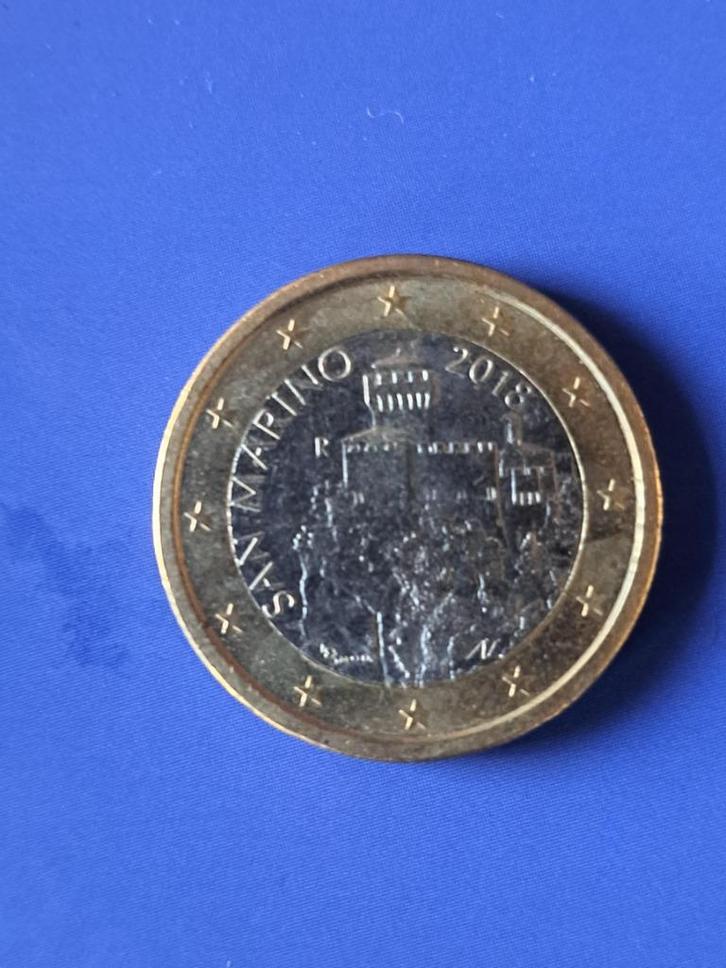 2018 San Marino 1 euro, schaars, Postzegels en Munten, Munten | Europa | Euromunten, Losse munt, 1 euro, San Marino, Verzenden