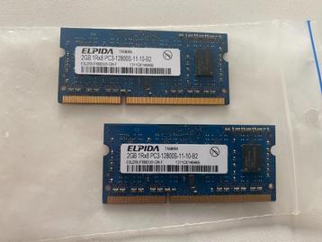 2x 2GB 1Rx8 PC3-12800S-11-10-B2 Elpida Ram beschikbaar voor biedingen
