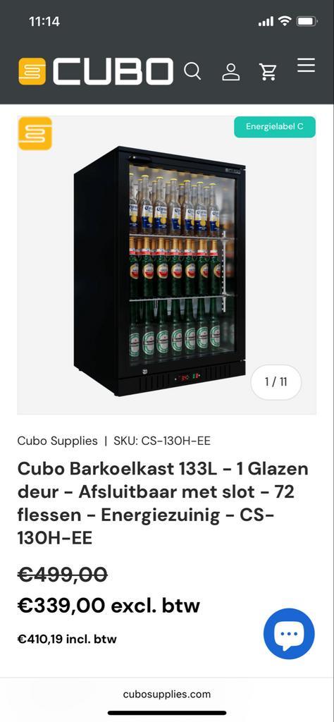 Cubo Barkoelkast 133L - 72 flessen, Witgoed en Apparatuur, Koelkasten en IJskasten, Ophalen