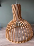Hanglamp hout 43cm hoog 45cm doorsnede (4 stuks!), Ophalen, Gebruikt, Scandinavisch, Minder dan 50 cm