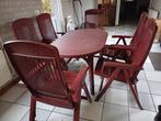 Tafel met 6 tuinstoelen, Tuin en Terras, Tuinsets en Loungesets, Ophalen, Gebruikt, 6 zitplaatsen