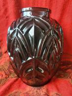 Art Deco Zwarte Glazen Vaas, Ophalen of Verzenden
