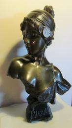 Antieke art nouveau brons: buste Emmanuel Villanis ca 1900, Antiek en Kunst, Ophalen