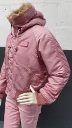 Alpha Industries roze winterjas, maat M, nep bontkraag. S25, Kleding | Dames, Tweedehands verkoop, Ophalen of Verzenden, Roze