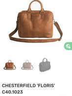 Cognac leren laptoptas The Chesterfield Brand Floris, Overige merken, 40 cm of meer, Ophalen of Verzenden, Zo goed als nieuw