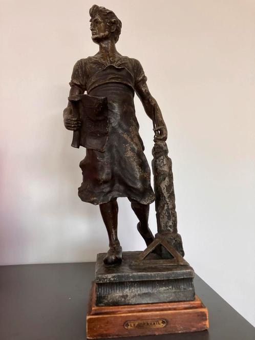 Emile Louis Picault: De bouwmeester, Antiek en Kunst, Antiek | Koper en Brons, Ophalen of Verzenden