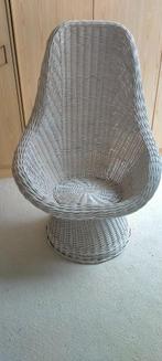 Rieten stoel, Huis en Inrichting, Stoelen, Ophalen, Gebruikt, Wit, Riet of Rotan