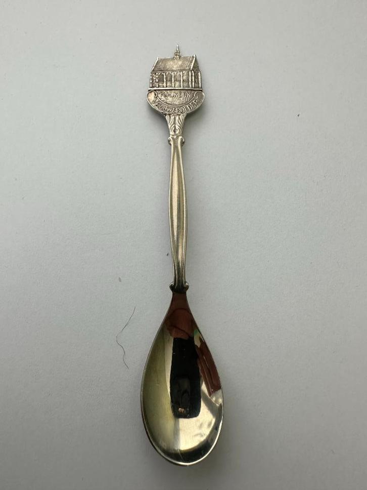 Mooi Vrouwepolder N.H. kerk lepeltje. Theelepeltje lepel., Antiek en Kunst, Antiek | Bestek, Ophalen of Verzenden