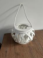 Lantaarn wit van hout, Wit, Ophalen of Verzenden, Zo goed als nieuw, Minder dan 25 cm