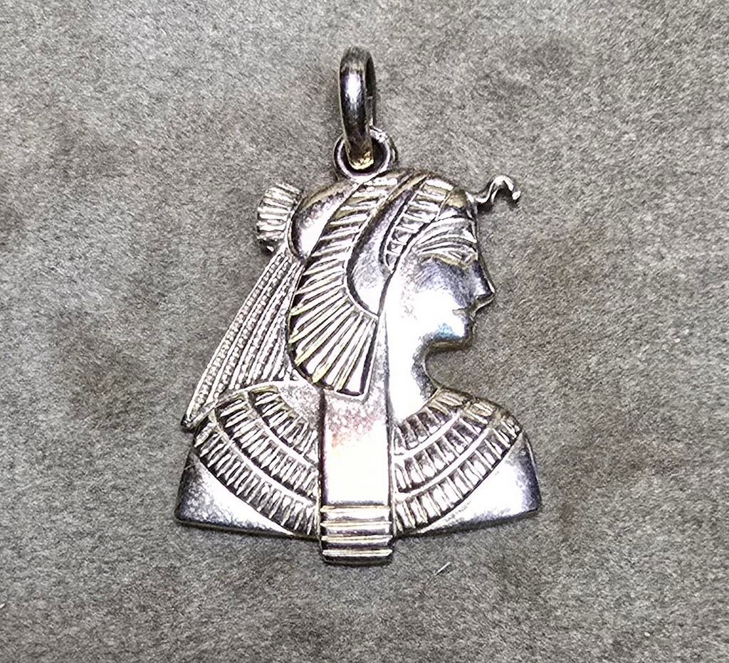 Zil/gold Cleopatra hanger aan ketting, Ophalen of Verzenden, Nieuw, Goud, Zilver