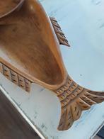 vintage  hapjesschaal/schaal. schaal teakhout. model vis, Antiek en Kunst, Curiosa en Brocante, Ophalen of Verzenden