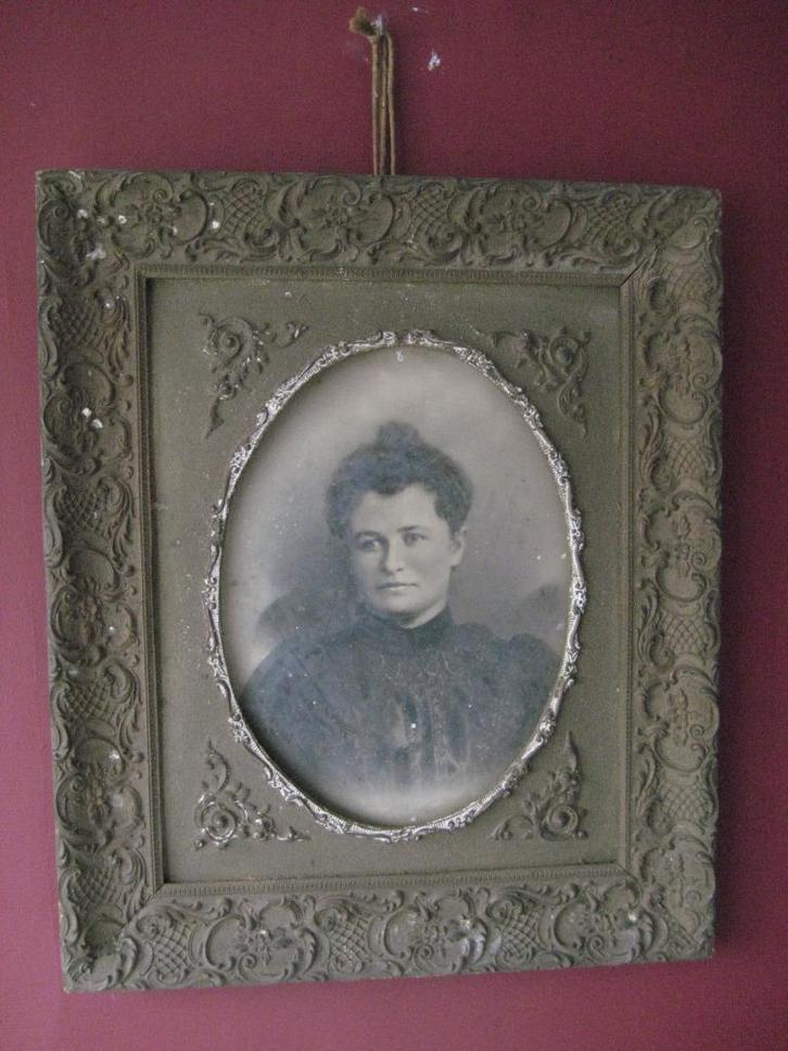 Lijsten (2x) met Portret Foto Antiek Brocante 19e eeuw, Antiek en Kunst, Kunst | Tekeningen en Foto's, Ophalen