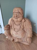 Laughing Buddha 65cm Houtsnijwerk, Huis en Inrichting, Woonaccessoires | Boeddhabeelden, Ophalen, Gebruikt