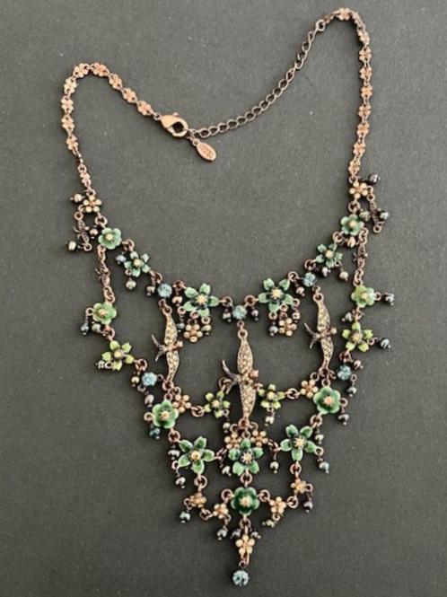PILGRIM DANISH DESIGN trapeze ketting zwaluw bloem brons, Sieraden, Tassen en Uiterlijk, Kettingen, Zo goed als nieuw, Overige materialen