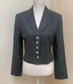Blauw grijs linnen blazer Seeler maat 36 // ZGAN, Ophalen of Verzenden, Zo goed als nieuw, Maat 36 (S), Blauw