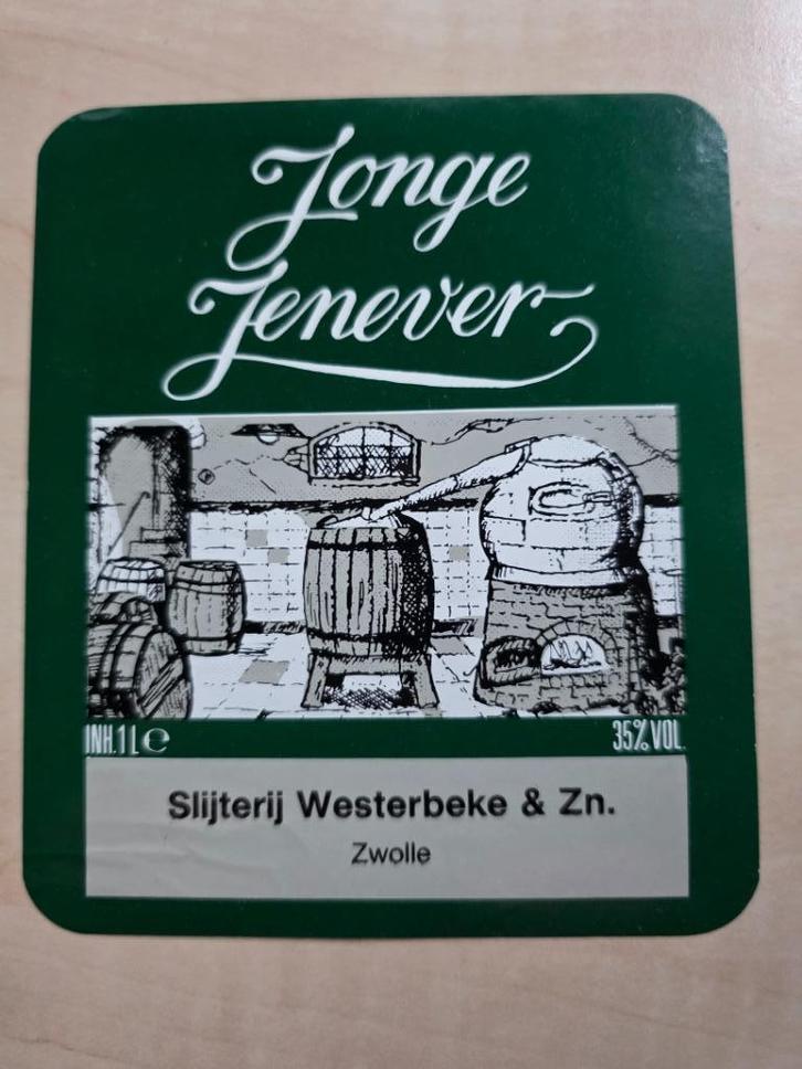 018) ETIKET ZWOLLE WESTERBEKE & Zn JONGE JENEVER, Verzamelen, Merken en Reclamevoorwerpen, Zo goed als nieuw, Overige typen, Ophalen of Verzenden
