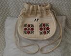 Trendy Aarong tas met borduurpatronen uit Bangladesh, Verzenden, Nieuw, Beige, Handtas