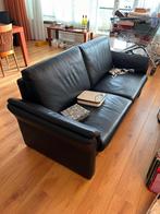 Zwart lederen zithoek Prominent, Huis en Inrichting, Banken | Bankstellen, Ophalen, Minder dan 75 cm, Driepersoons, Leer