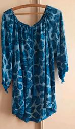 Ibiza tuniek met kwastjes in blauwtinten mt 46, Made in Italy, Blauw, Maat 46/48 (XL) of groter, Ophalen of Verzenden