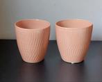 2x Keramieken  Bloempotten, Tuin en Terras, Bloempotten, Ophalen, Rond, Binnen, Zo goed als nieuw