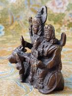 Mooi antiek brons beeldje uit India van Parvati en Shiva., Antiek en Kunst, Ophalen of Verzenden