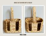 Double Rattan Wine Bottle Holder, Ophalen of Verzenden, Hout, Minder dan 50 cm, Minder dan 5 flessen