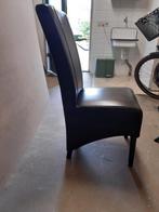 6 lederen eetkamer stoelen donker bruin, Ophalen, Gebruikt, Bruin, Leer