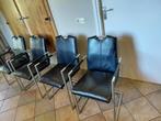 Henders & Hazel eetkamer stoelen met armleuning 4x, Huis en Inrichting, Stoelen, Ophalen, Leder/metaal, Gebruikt, Zwart
