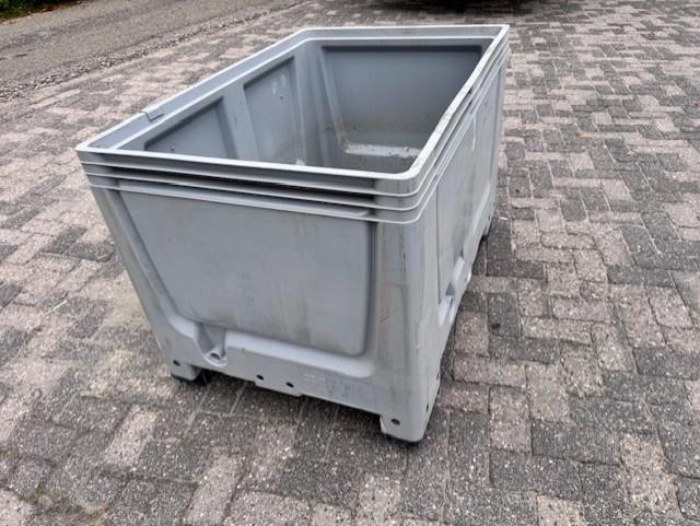 Grijze kunststof palletbox 120x80cm, Doe-het-zelf en Verbouw, Kratten en Dozen, Gebruikt, 100 cm of meer, 50 cm of meer, 60 cm of meer