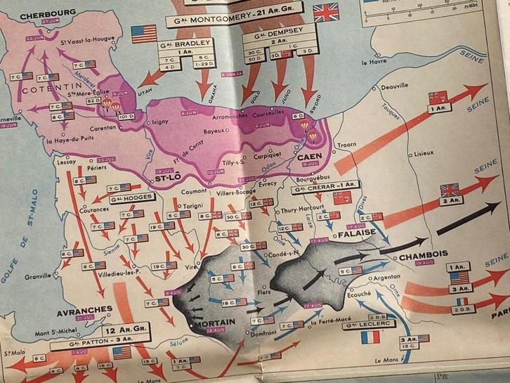 Michelin kaart 102 / Bataille de Normandie (D-Day), Verzamelen, Militaria | Tweede Wereldoorlog, Landmacht, Boek of Tijdschrift