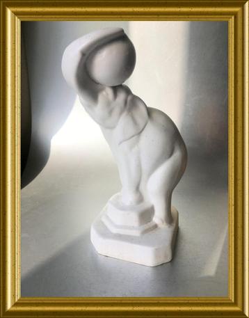 Vintage wit keramiek olifant beeldje beschikbaar voor biedingen
