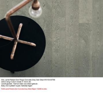 75,50m2 Lamel Parket click Concrete Grey Oiled 39pak = €2250 beschikbaar voor biedingen
