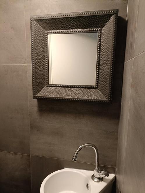 Mat zwarte spiegel, Huis en Inrichting, Woonaccessoires | Spiegels, Zo goed als nieuw, Minder dan 50 cm, Minder dan 100 cm, Vierkant