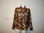Baum und Pferdgarten blouse print glans strik hals Als Nieuw, Maat 38/40 (M), Bruin, Verzenden, Zo goed als nieuw