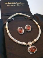 Sieraden set choker ketting met bijpassende clipoorbellen, Ophalen of Verzenden, Zo goed als nieuw, Met hanger
