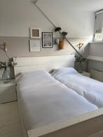 2 persoons bed 180 x 200 cm incl. nachtkastjes, Ophalen, Gebruikt, Wit, Tweepersoons