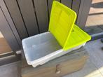 Handige opberg-box op wieltjes met deelbare deksel, Ophalen, Gebruikt, 75 tot 100 cm, Minder dan 40 cm