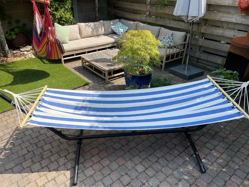 Hangmatstandaard met hangmat (complete set), Tuin en Terras, Hangmatten, Zo goed als nieuw, Buiten, Ophalen