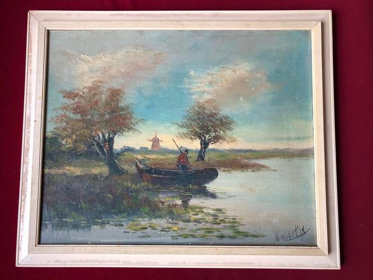 Schilderij Willem van Dort Jr. / landschap, Antiek en Kunst, Kunst | Schilderijen | Klassiek, Ophalen of Verzenden