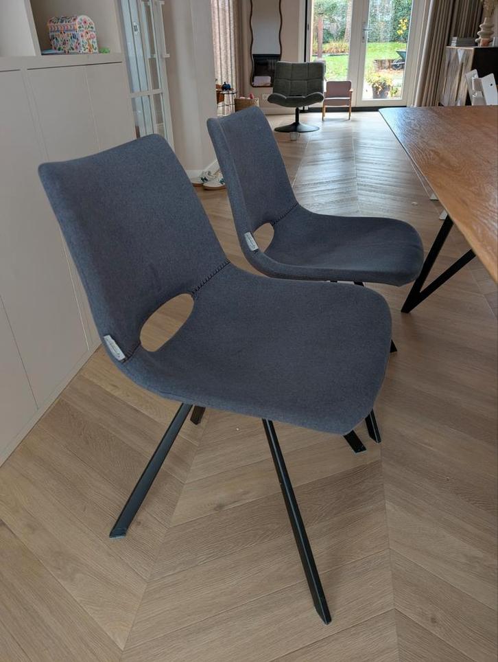 Goossens Eetkamerstoelen - Set van 4, Huis en Inrichting, Stoelen, Gebruikt, Vier, Stof, Grijs, Ophalen