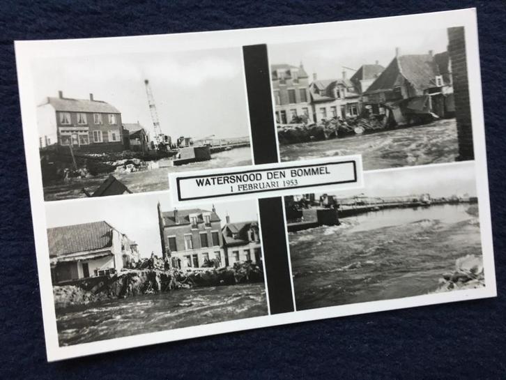 Ansichtkaart Watersnood Den Bommel 1953, Verzamelen, Ansichtkaarten | Nederland, Ongelopen, Zuid-Holland, 1940 tot 1960, Ophalen of Verzenden