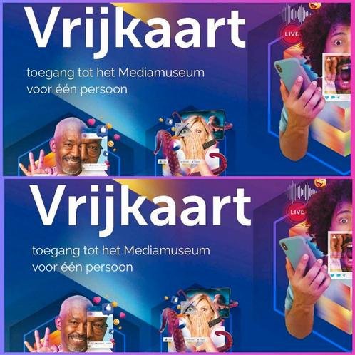 Twee toegangskaarten Beeld & Geluid, Tickets en Kaartjes, Musea, Twee personen, Ticket of Toegangskaart