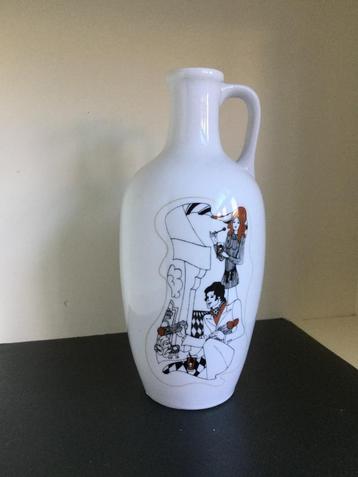 Vintage kruikje Mispelblom - brandewijnkruikje retroprint beschikbaar voor biedingen